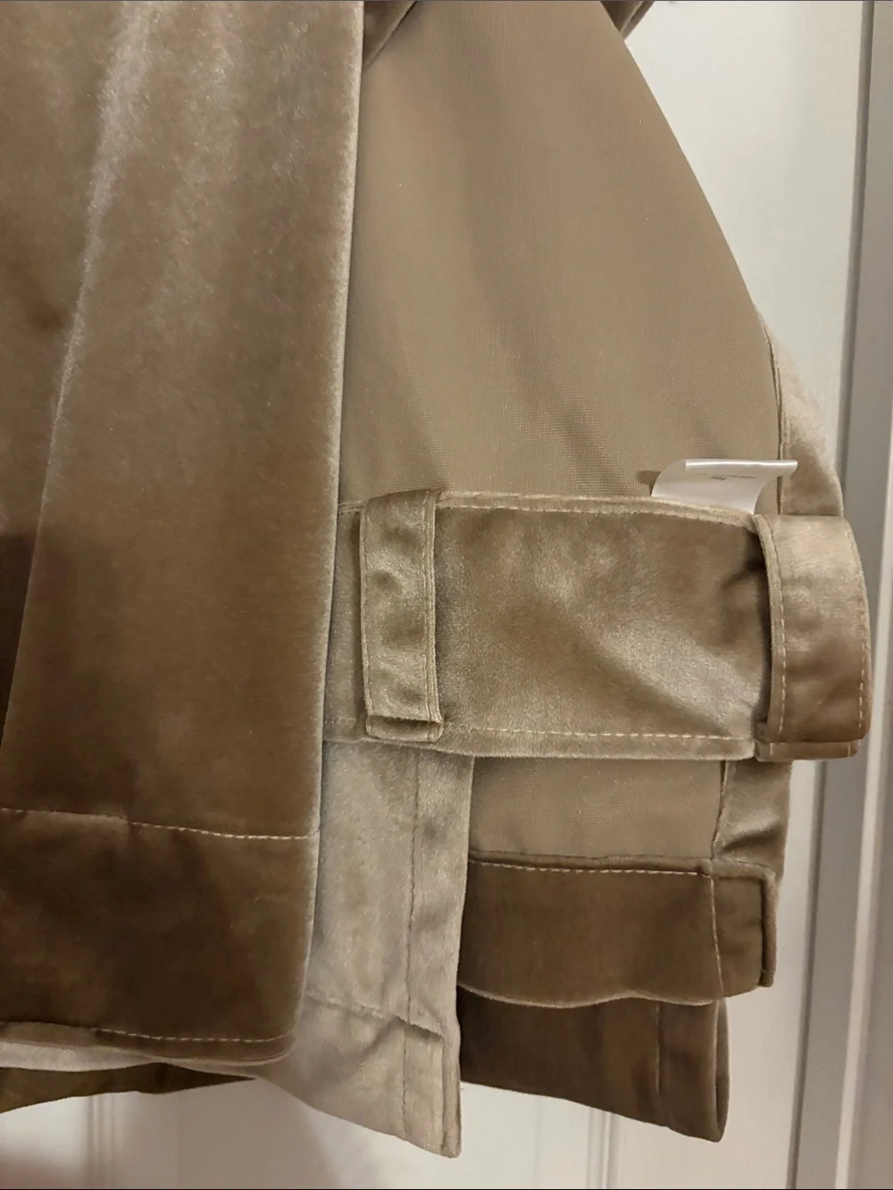 Primrose Velvet Taupe Curtains 52x90 2 Panels